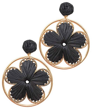Raffia Flower Earrings