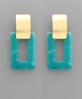Rectangle Link Earrings