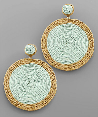 Raffia Disk Earrings