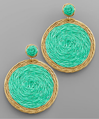 Raffia Disk Earrings