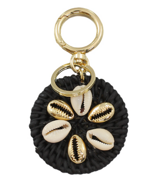 Rattan Disk Key Chain