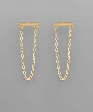 Bar & Chain Stud Earrings