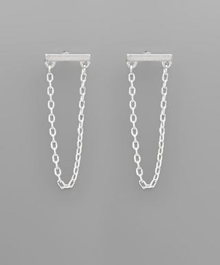 Bar & Chain Stud Earrings