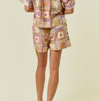 Paisley Elastic Shorts