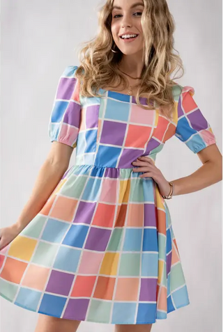 Hazel Artful Geometric Mini Dress
