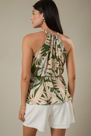 Sleeveless Halter Neck Tie Top