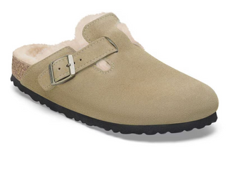 Birkenstock Boston Shearling Suede Leather - Taupe