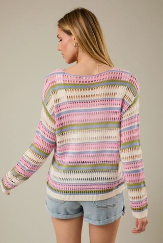 Pretty in Pastel Open Knit Sweater