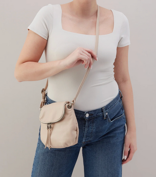 Hobo Fern Zip-Flap Crossbody -  Stonewash