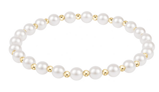 ENewton Grateful Pattern Pearl Bead Bracelet Gold