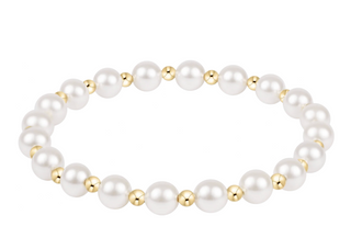ENewton Grateful Pattern Pearl Bead Bracelet Gold