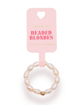 Beaded Blondes Jamie Pearl Ring in Gold