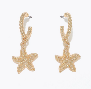 Periwinkle Starfish on Roped Hoops