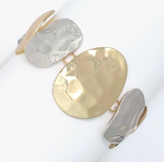 Periwinkle Hammered Two-Tone Bracelet