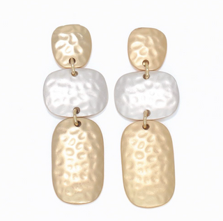 Periwinkle Hammered Two-Tone Earrings