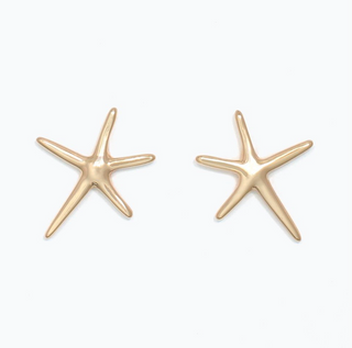Periwinkle Classic Gold Starfish Earrings