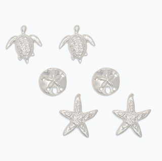 Periwinkle Silver Sea Life Trio Earrings