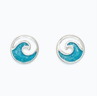 Cuties Blue Glitter Sea Wave Earrings