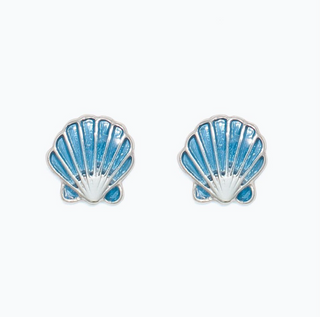 Cuties Ocean Blue Enamel Shell Earrings