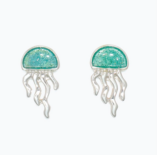 Cuties Aqua Enamel Jellyfish Earrings