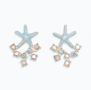 Cuties Mint Starfish Crystal Earrings