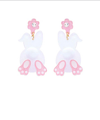 Easter Bunny Pom Pom Earrings