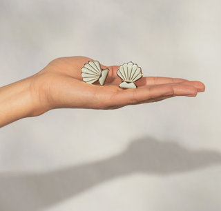 KITSCH Metal Clam Shell Hair Clip 2pc Set - Gold & Pearlized Cream