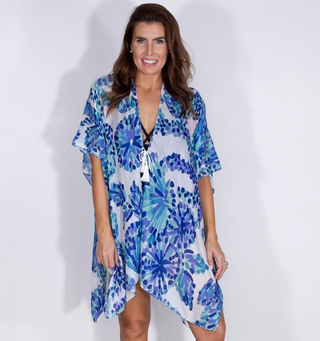 Tropical Haven Cover Up Blue One Size