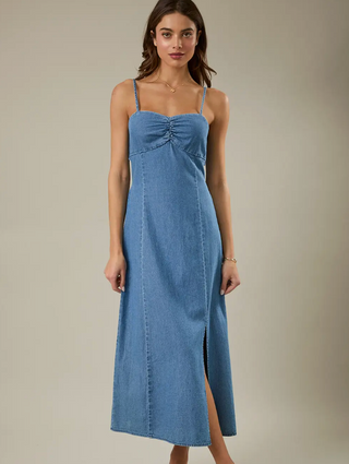 Sleeveless Denim Midi Dress