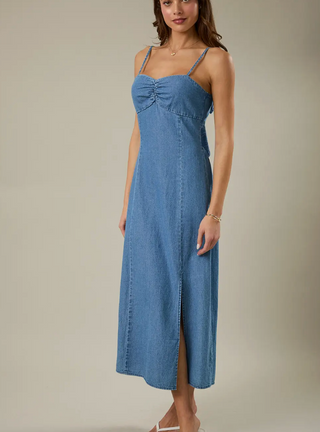 Sleeveless Denim Midi Dress