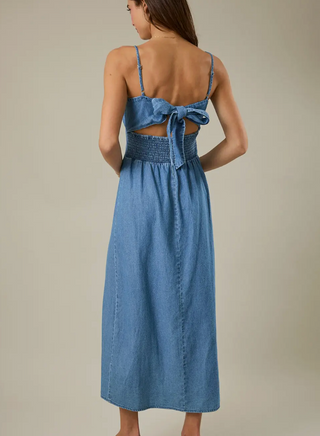 Sleeveless Denim Midi Dress