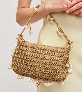 Steph Seasonal Seashell Straw Bag Evening Bag