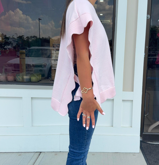 Mudpie Scalloped Edge Tunic Top