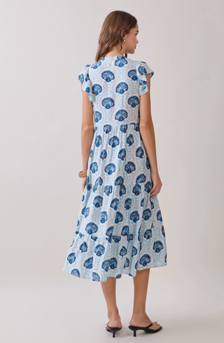 Printed Tiered Flowy Midi Dress