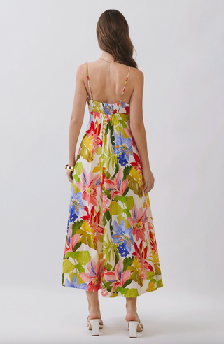 Tropical Floral Cami Midi Dress