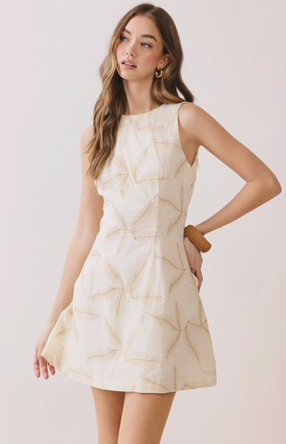 Starfish Embroidered Mini Dress