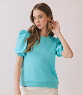 Puff Sleeves Knit Top