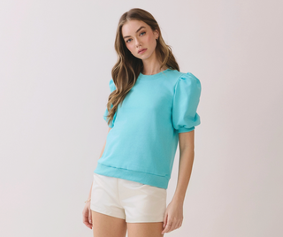 Puff Sleeves Knit Top