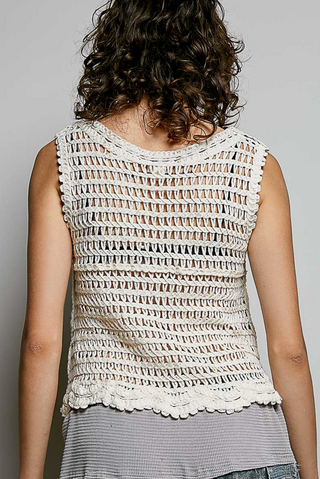 Pol Floral Crochet Top