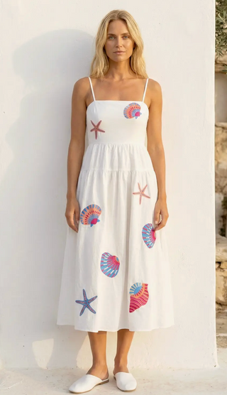 Marine Shell Midi Dress