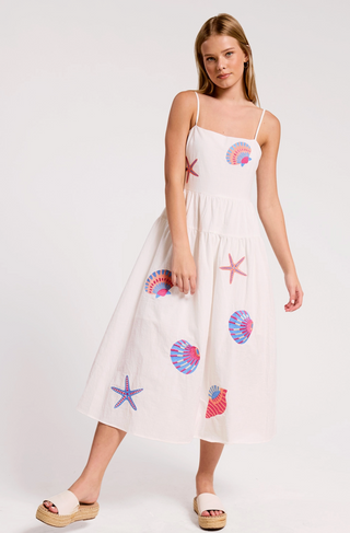 Marine Shell Midi Dress