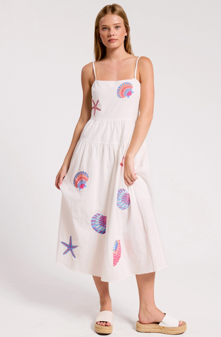 Marine Shell Midi Dress