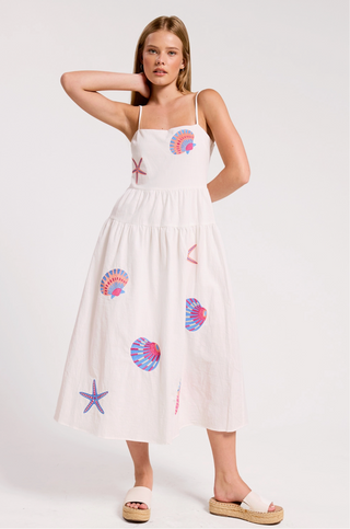 Marine Shell Midi Dress