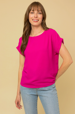 Short Roll-Up Sleeve Top