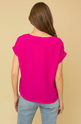 Short Roll-Up Sleeve Top