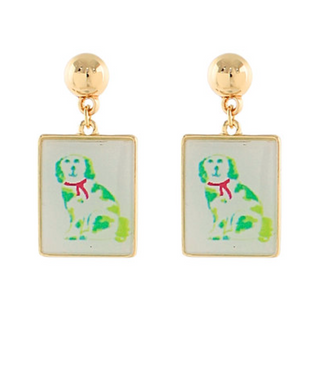 Mahjong Tile Earring Dog