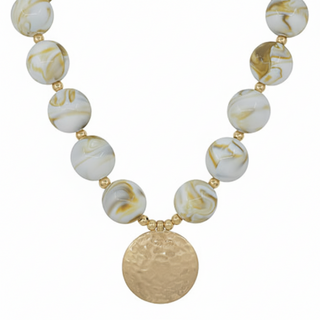 Chunky Bead Disc Necklace