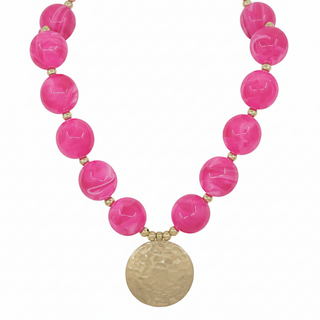 Chunky Bead Disc Necklace