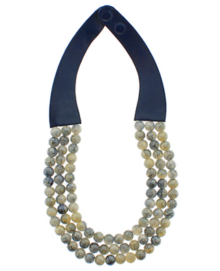 Triple Tide Glass Bead Necklace