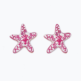Periwinkle Beautiful Enamel Starfish Earrings